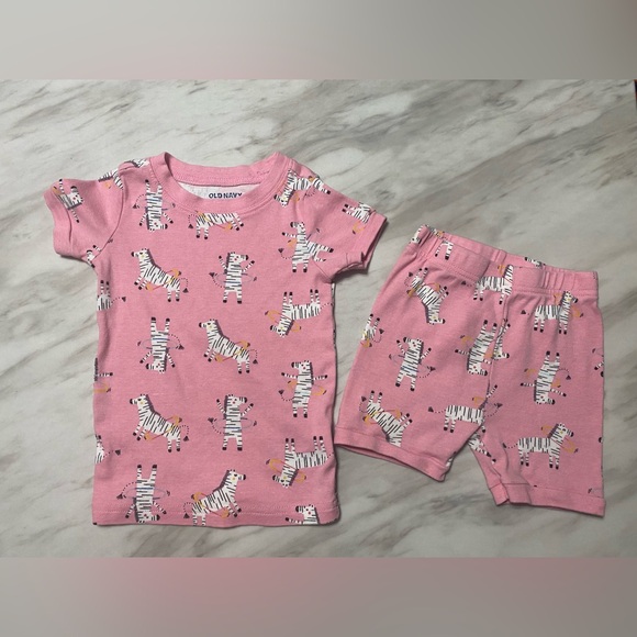 Old Navy Pink Zebra Toddler Girl Pajamas - Picture 1 of 7
